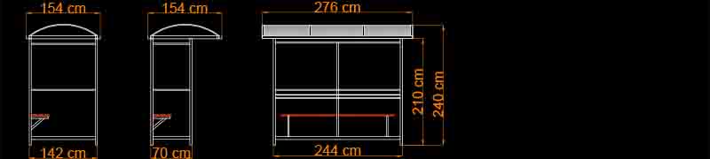 wymiary wiaty dwupanelowej filip