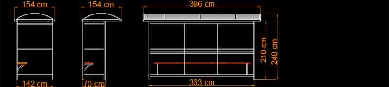 wymiary wiaty trzypanelowej filip