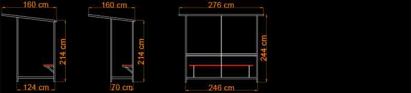 wymiary wiaty dwupanelowej gerard